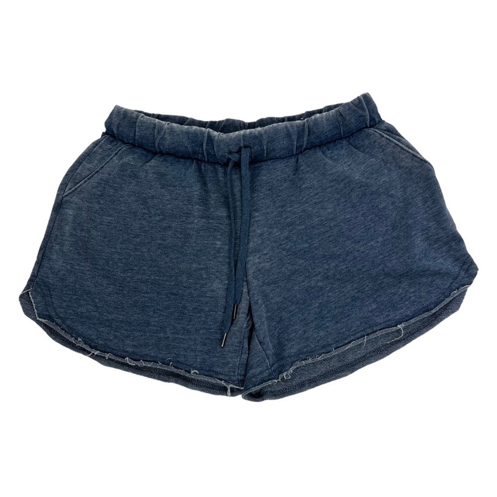 MAURICES Women’s Casual Knit Shorts Sz Medium Blue Dye Drawstring Elastic Waist